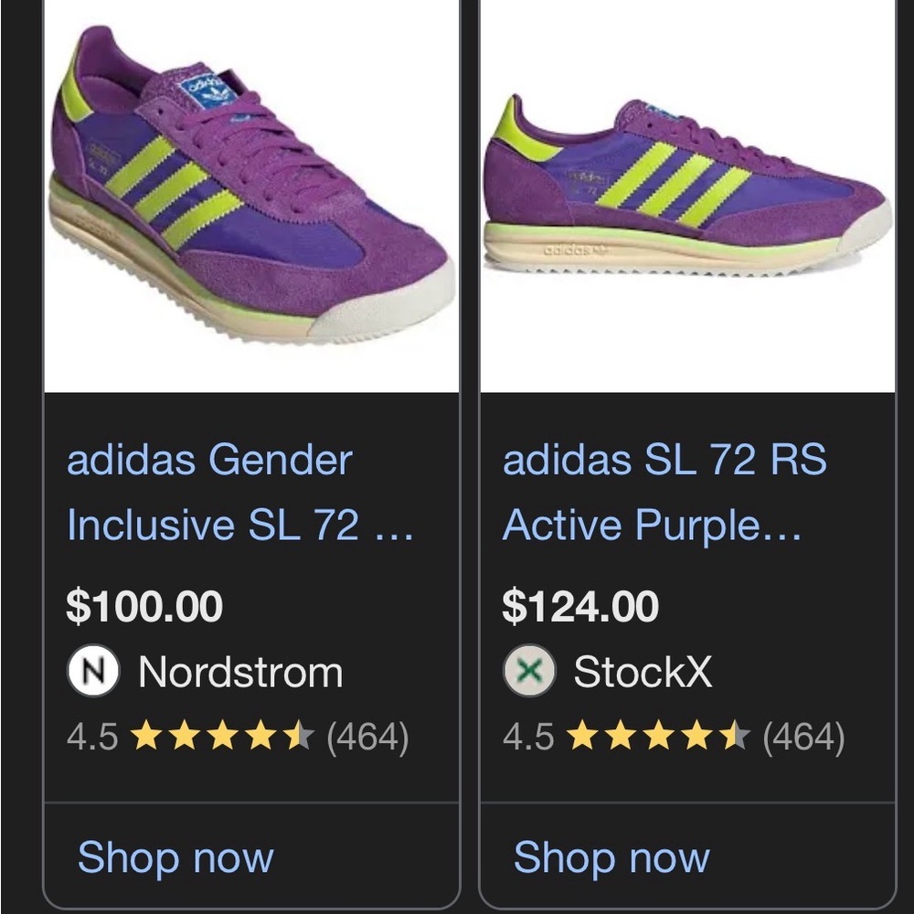 Adidas SL 72 RS Purple Mens 6 - Picture 5 of 5